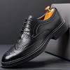 Men's Genuine Leather Crocodile Pattern Lace-Up Casual Shoes