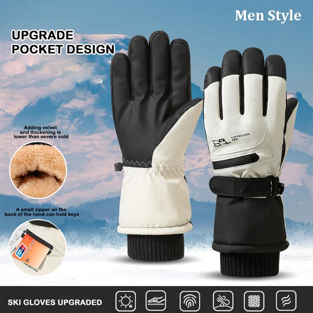 Windproof Skiing Gloves for Men Waterproof Sports Cycling Motocycle Gloves Thickened Touch-screen Snowboard Gloves Winter