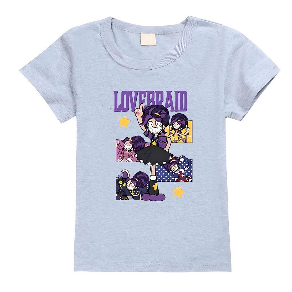 4143 Kids Girls Lily Lovebraids Print Short Sleeves Cotton T-Shirt