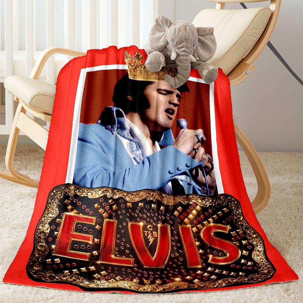 Elvis Presley Live Performance Blanket Durable Comfort Perfect for Office Bedding Office Chair for All Seasons Playful Design