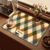 Pastel Color Block Drying Mat Patchwork Print Waterproof Non Slip Pad For Coffee Bar Kitchen Worktop Decor Kitchen Mat