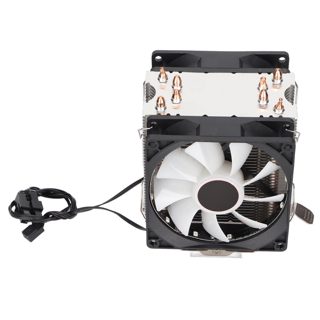 CPU Fan Direct Contact Technology RGB Lighting Low Noise Computer Cooler for Intel LGA 775 for Core2DUODual Fan
