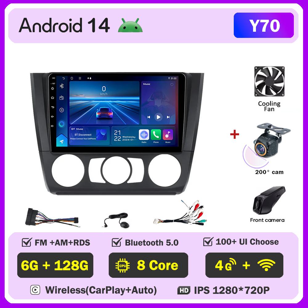 For BMW 1 Series E81 E82 E87 E88 AT 2004-2011Car Radio Player Car Carplay Screen Autoradio Mirror Link Car Intelligent System 4G