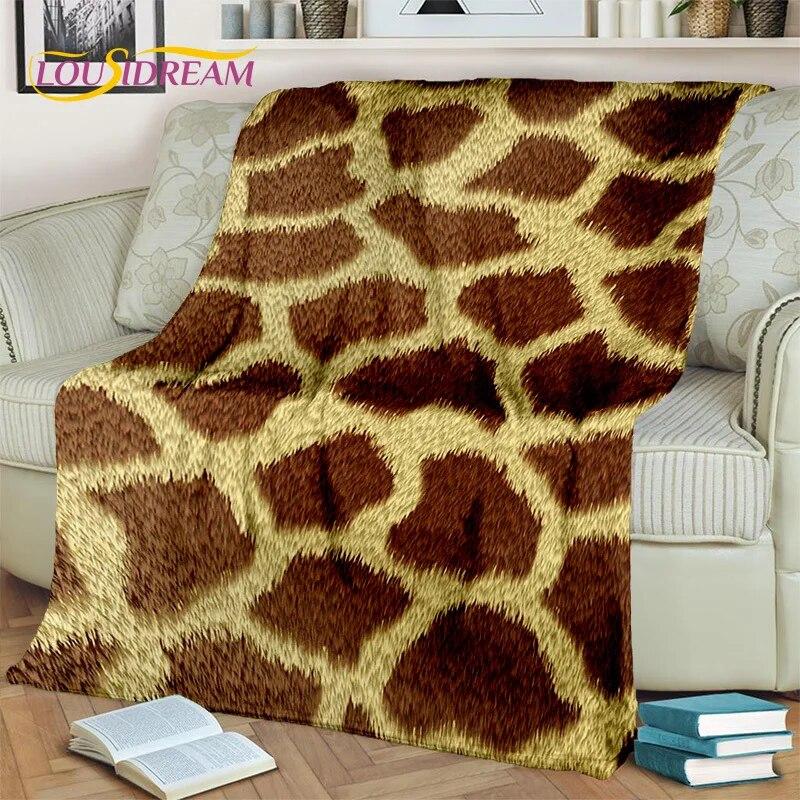 3D Wild Sexy Leopard Stripe Print Blanket,Soft Throw Blanket for Home Bedroom Bed Sofa Picnic Travel Office Cover Blanket Kids