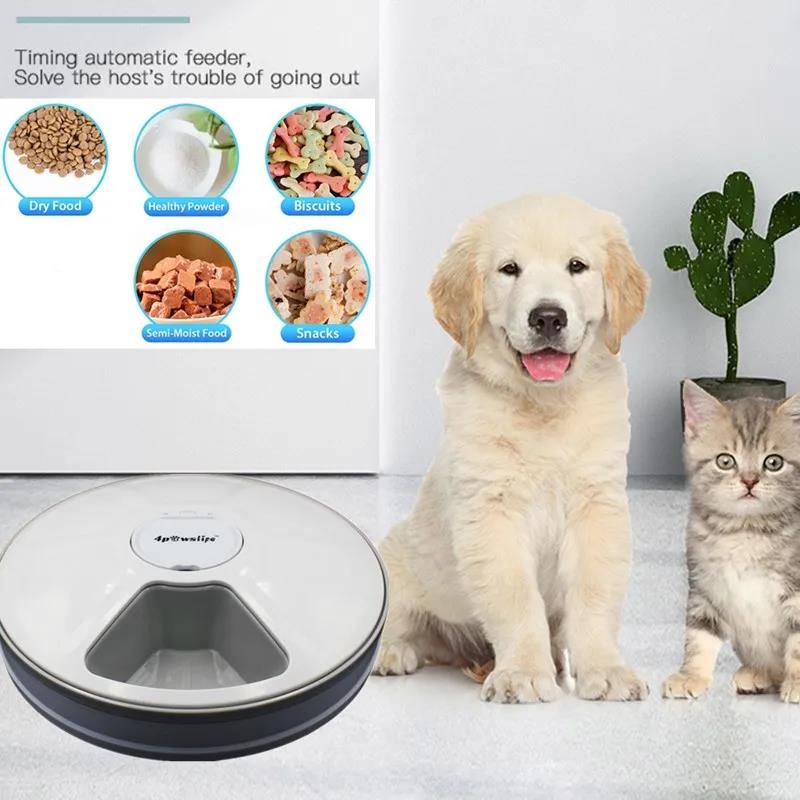 Automatic Pet Feeder Food Timing Dispenser Portion Control Food Dogs Feeding Anti Detachable Wet Cats Device Dry 5