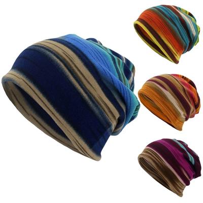 Korean Version Fashion Multifunction Turban Hat Stripe Print Hat Casual