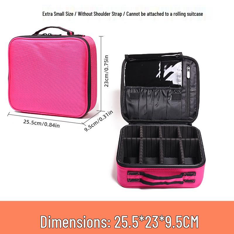 Multifunctional Portable Makeup Bag with Large Capacity and Shoulder Strap