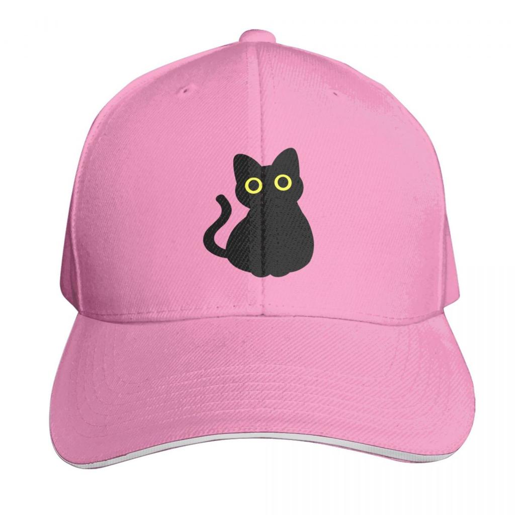 Cute Black Cat with Big Yellow Eyes Baseball Cap Fishing cap GentleUnisex Hat Hat Unisex sailor cap for Unisex Golf Wear Unisex Womens