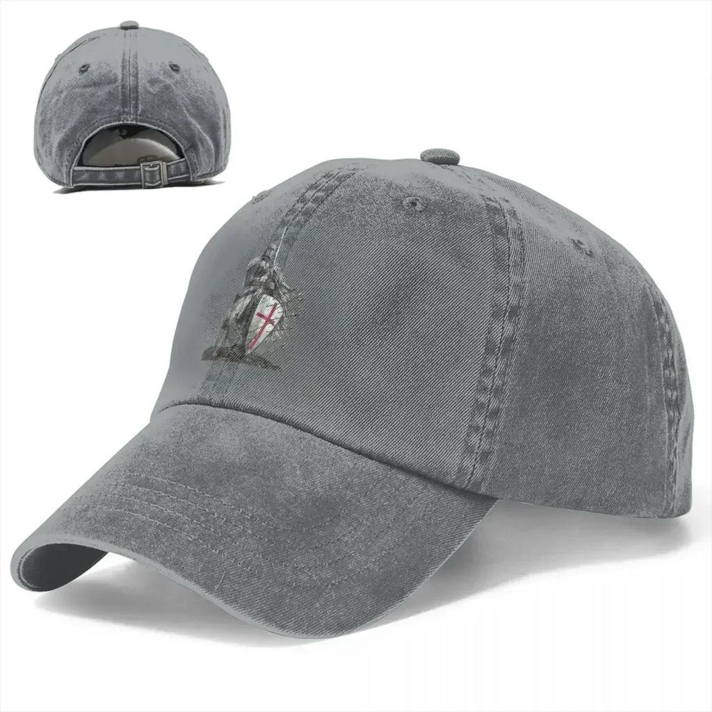 Templar Shield Cross Sword Knights Baseball Cap Vintage Distressed Cotton Armor Helmet Emblem Snapback  Outdoor Hats
