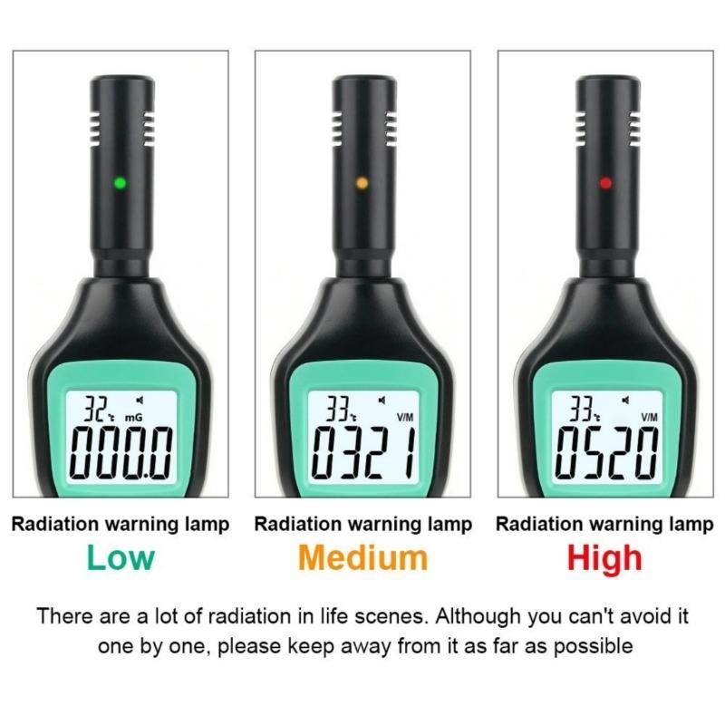 Radiation Monitor Tester with Alarm Temperature Measurement Radio Frequency Detector Electromagnetic Radiation Detector