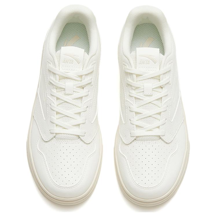 Anta Street Fun GZ Lifestyle Series Non-Slip Wear-Resistant Low-Top Skate Shoes Women sneaker Ivory-White 922318016-7