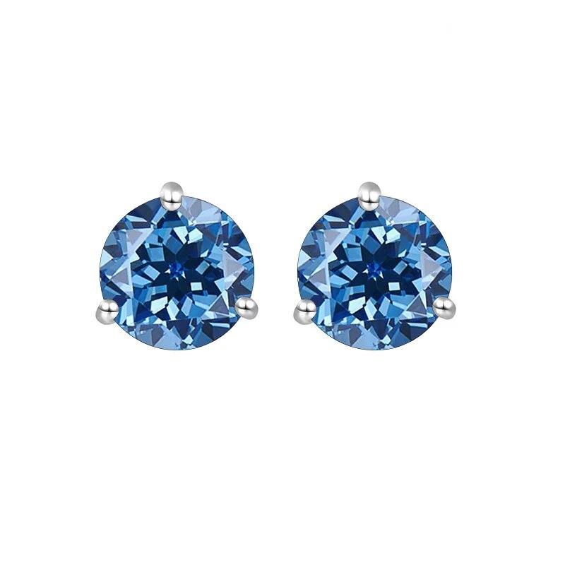 S925 Sterling Silver Round Anniversary Stud Earrings 0.5CT/1CT Trendy Style Moissanite Earrings For Women Couple Gift