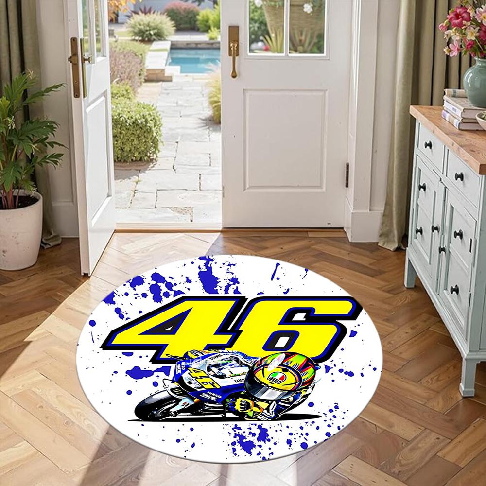 Motorcycle Round Office Rug Perfect for Hallway Living Rooms Dormitory Study Room Antislip Round Carpet Decorate Offices