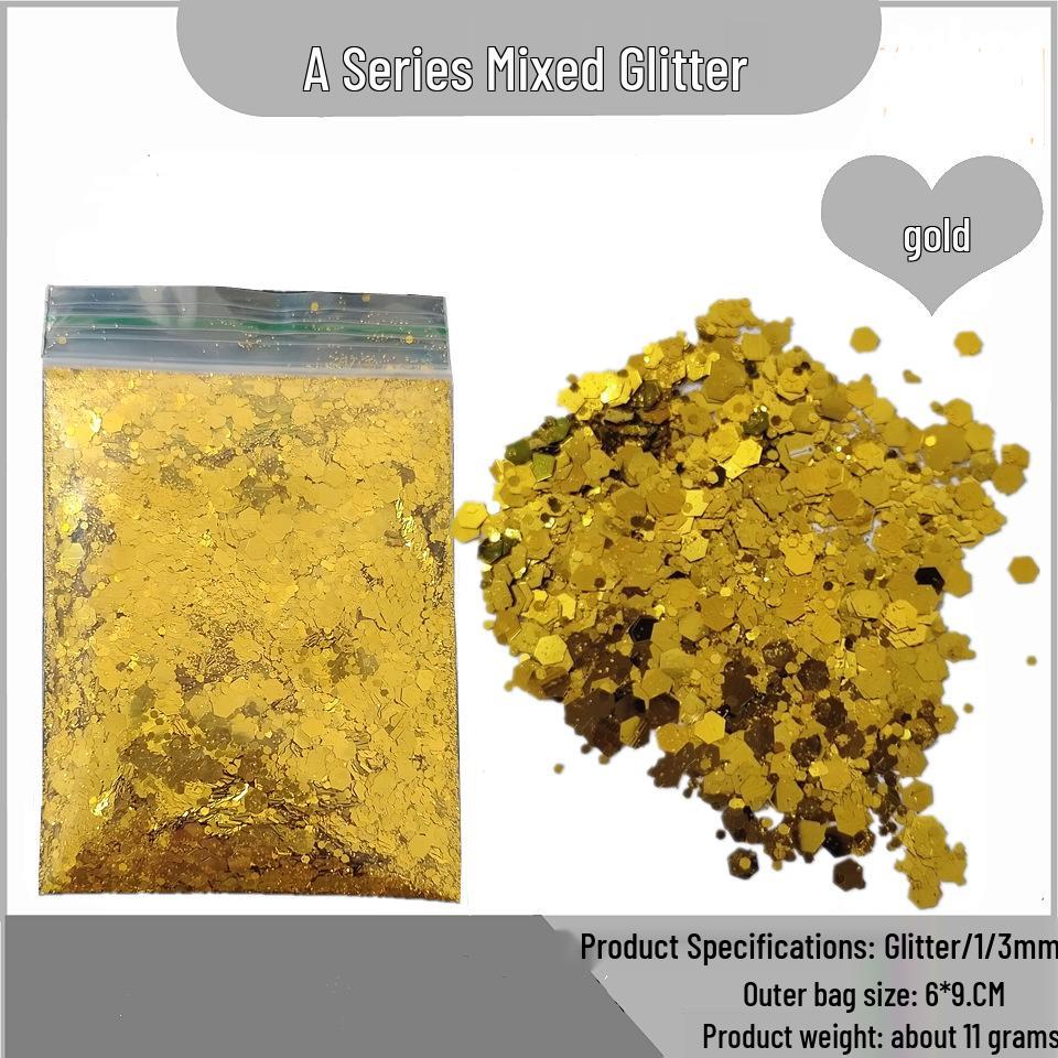 Glitter para Nail Art Transfronteiriço Lantejoulas 1/3MM - Cores Básicas para DIY Estilo Nightclub Palco Gotejamento de Resina.
