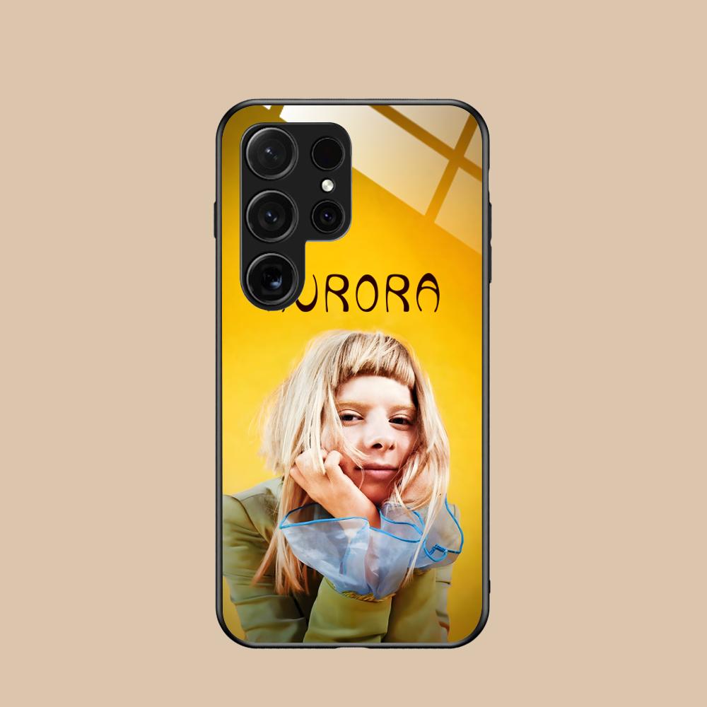 Aurora Aksnes Glass Mobile Phone Case for Samsung Galaxy S26 S25 S24 S23 S22 S21 S20 Note20 Plus FE Ultra Colorful Cover