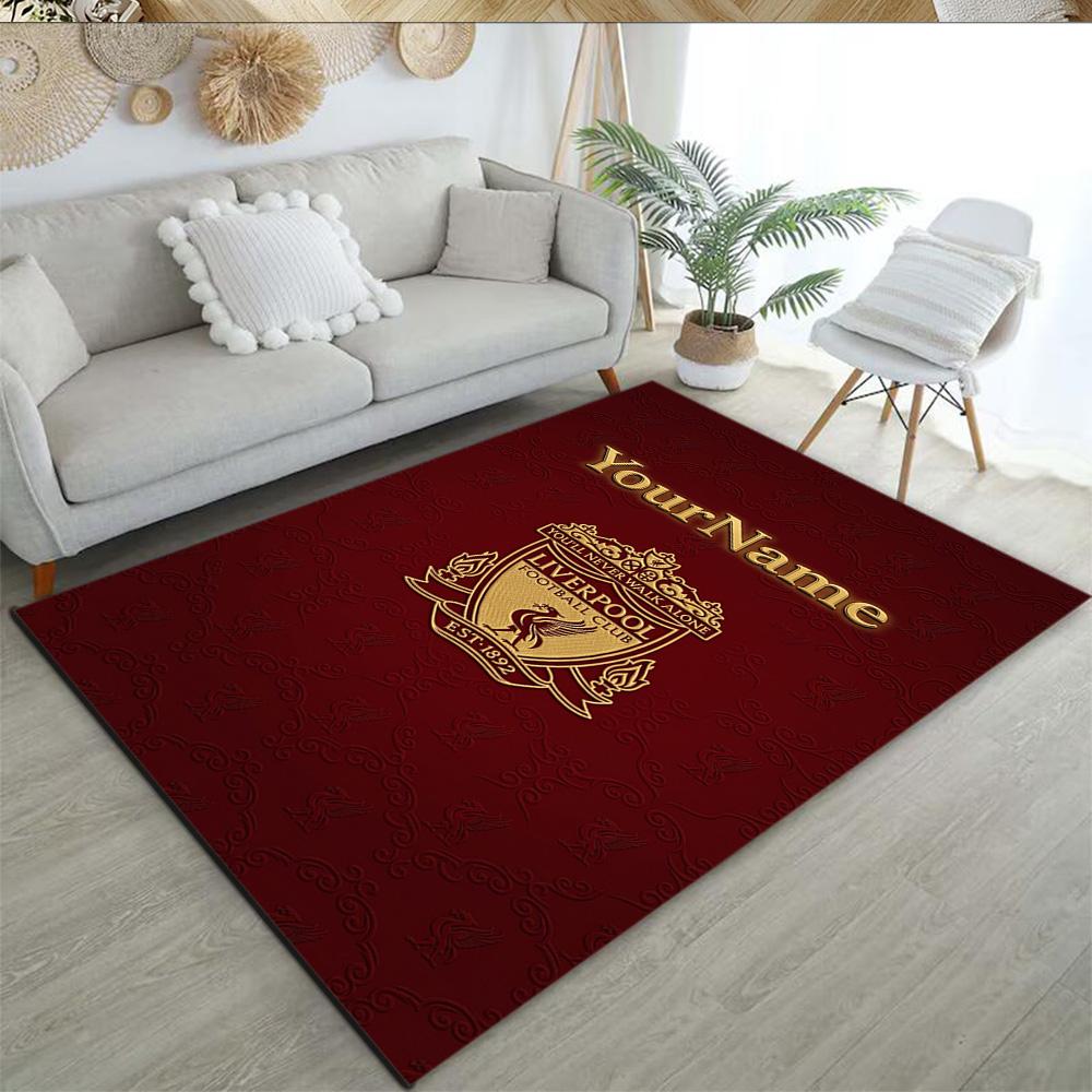 Liverpool Customized Name Floor Mat Design for Kitchen Bedrooms Balcony Decorate room Anti-slip Rug Decorate Offices Perfect Gift for Friends & Family