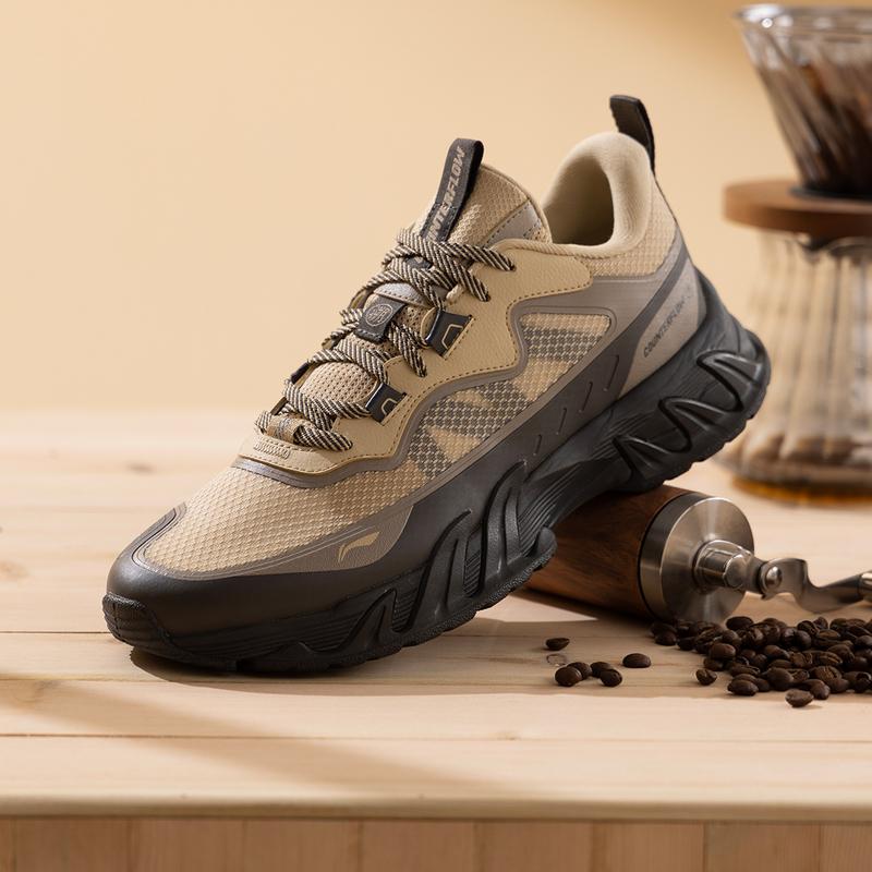 New LiNing CF Tracing, Xiaoyao Xing V3 Slip Resistant Abrasion Resistant Low top Hiking Shoes Unisex Khaki Gray AHTV017-2