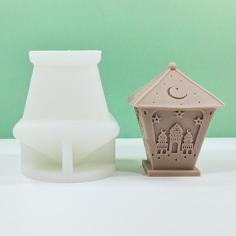 Ramadans Resins Molds 3D Castle Silicone Moulds Handmade Candle Molds DIY Castings Molds for Eid Home Decorations