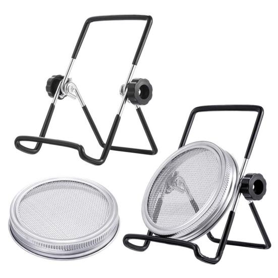 Supporto per Vaso Mason Inclinato Stabile Regolabile Anti-caduta Antiscivolo Fisso Acciaio Inossidabile Vaso Mason Germogliatore Supporto per Vaso Articoli per la Casa