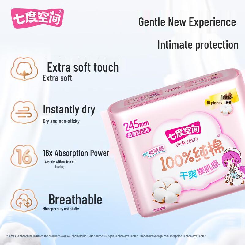 SPACE 7 Ultra-thin Cotton Sanitary Pads Day & Night Set