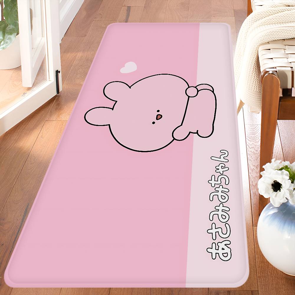 Cartoon A-Asamimichan Floor Mat Rectangle Anti-slip Home Soft Badmat Front Door Indoor Outdoor Mat Welcome Doormat