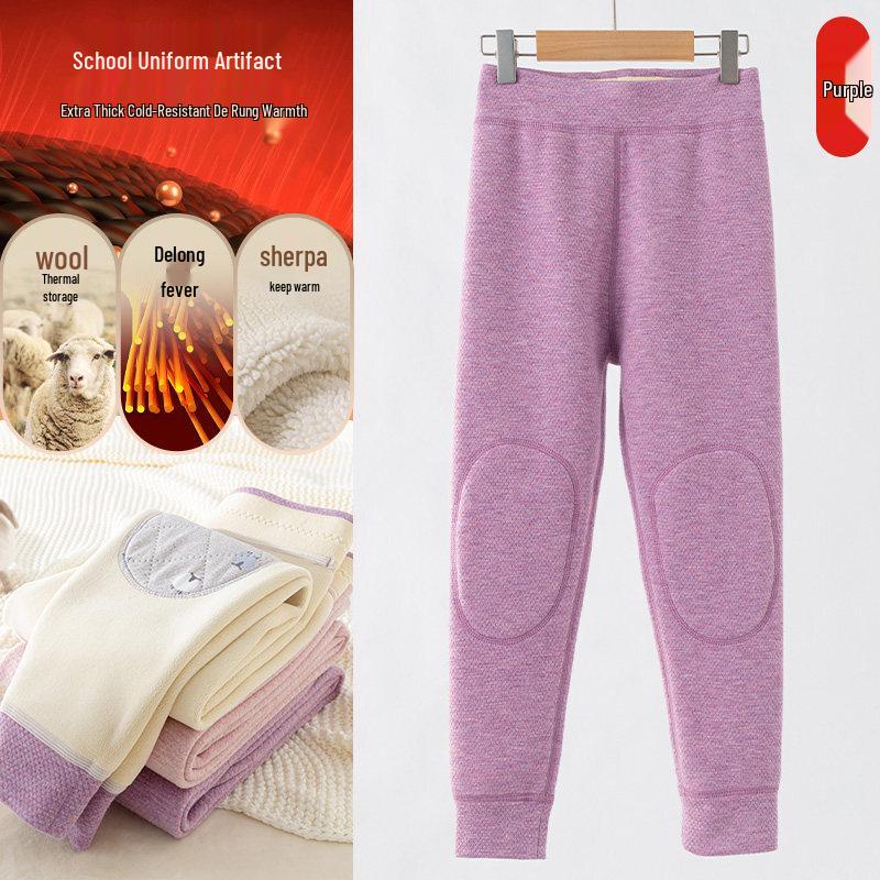 Moonkids Girls' Thermal Fleece-Lined School Uniform Leggings