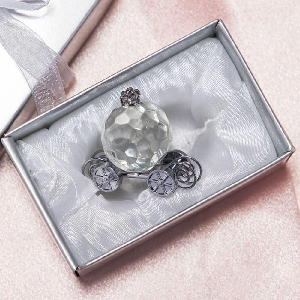 Clear Crystal Crafts Crystal Pumpkin Car Exquisite Baby Birthday Gift  Office Home Decoration