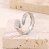 Ring - Elegant Female Style White Mother-of-pearl Snake-shaped Open-ended Ring - 18K Gold Electroplated with Diamonds - Snake Bone Ring