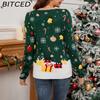 BITCED Plus Size Women's Christmas Sweater Autumn/Winter Santa Claus O-Neck Pullover