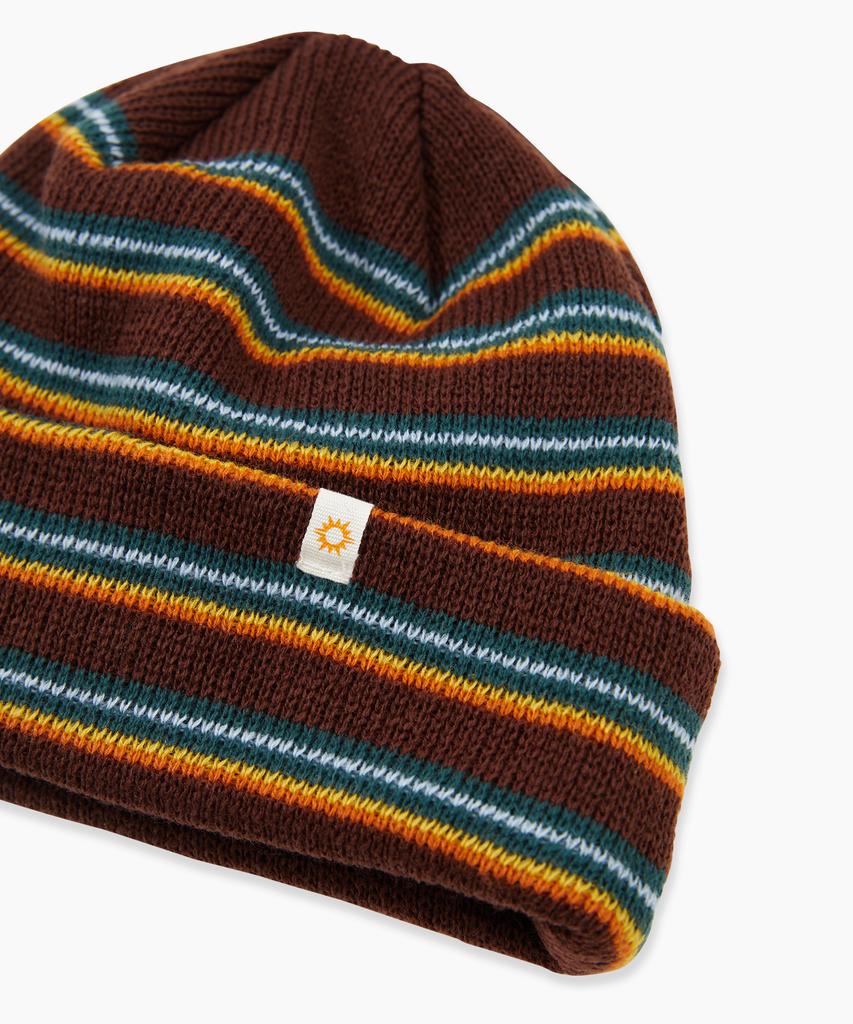 HELLO SUNRISE Hs Multi Stripe Beanie_Brown