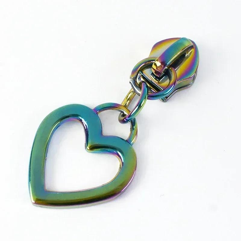 Meetee 5-50 Stück 5# Nylon Reißverschlussanhänger Kleidung Taschen Reißverschlüsse Reparatur Schieber für Plastikreißverschlüsse Herz Reißverschlusskopf Griff Nähzubehör