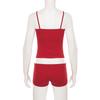 European & American Style Sexy Red Home Camisole and Shorts Women's Slimming Two-Piece Set