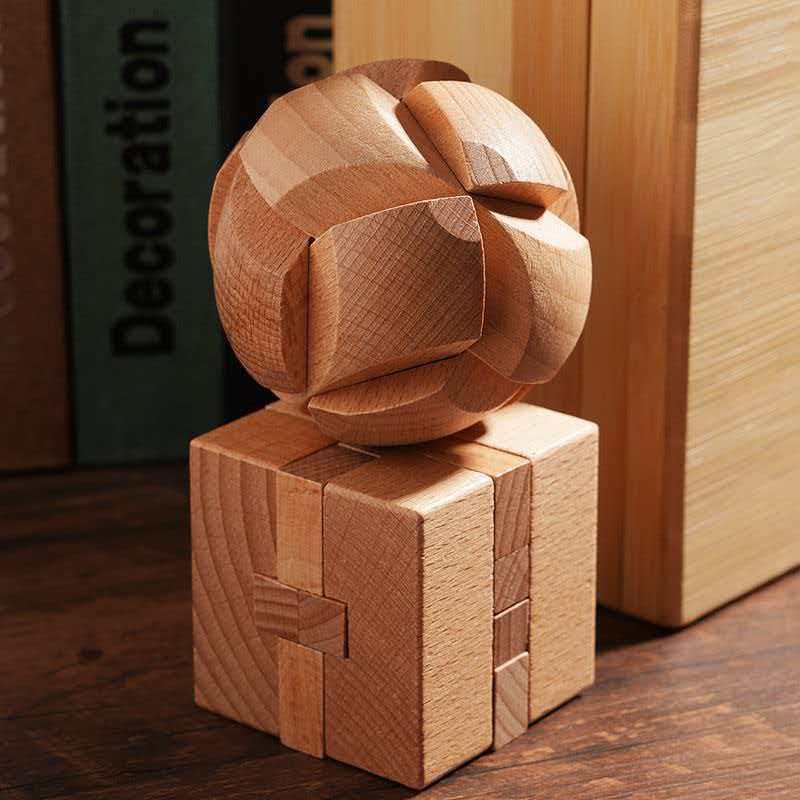 Interesting Toys Unisex Kids Wooden Luban Lock Cube Puzzles Brain Teasers For Kids Adults Iq Test Logic Challenge Unlock Interlocking Toys Educational Gifts