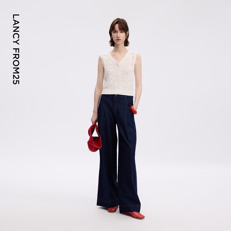 LANZHI V-Neck Lace Knitted Vest