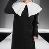 Elegant Detachable Pleated False Collar Pearls Button Shawl and Faux Sleeves Cuffs Set for Parties Costume or Casual