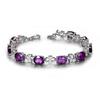 Imitation Amethyst Four-Leaf Clover Bracelet Women'S Platinum-Plated Tanzanite Blue Treasure Bracelet.