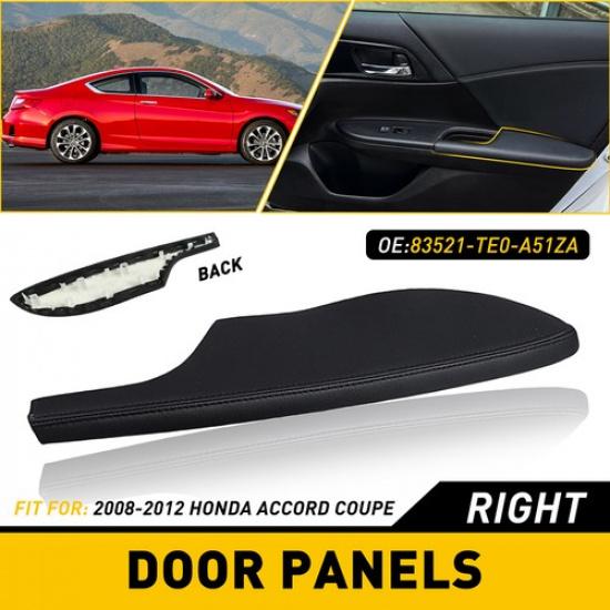 For 2008-2012 Honda Accord Coupe Right Side Door Armrest Panel Black Leather EXV