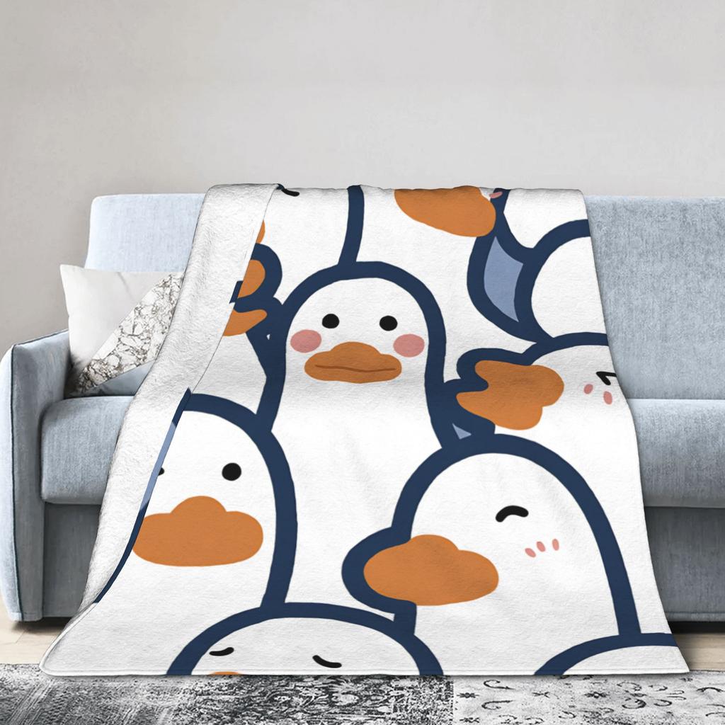 Cute Cartoon Duck Blankets Quality Soft Warm Throw Blanket Autumn Kids Adult Home Decor Funny Bedspread