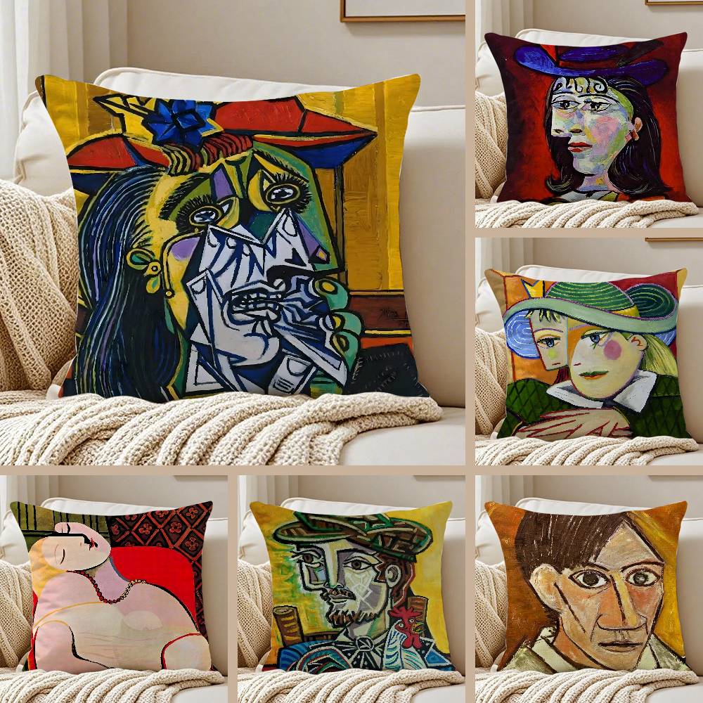 Picasso Kissenbezug Staubmilbenfrei Verdeckter Reißverschluss Sofa Bett