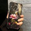 Bird Oil Painting Style Plating Phone Case For Iphone 16 17 Pro Max Air 16E 14 15 Plus 12 13 Mini Anti-Fall Airabag Cover
