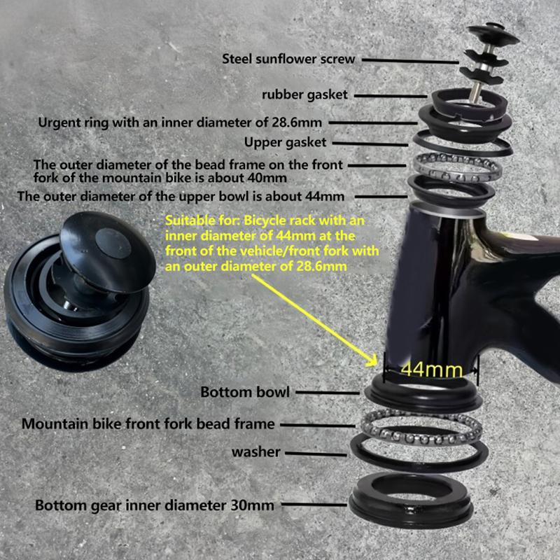 44mm 1 1/8" Bike Fork Bike Parts Road Bike Black Alloy Bike Threadless Headset Head-Tube Bike External Headset Parts