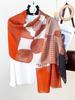 Elegant Women Chiffon Silk Scarf Retro Plaid Print Wrap Shawl Lady Bandanas Hijab Houndstooth Scarve Pareo Headscarf Fashion New