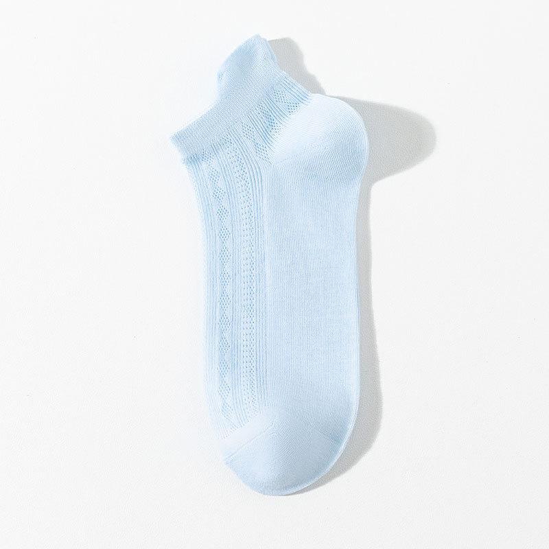 

Женские короткие носки, летние тонкие сетчатые дышащие носки-следки, средней длины, весенне-осенние короткие носки-лодочки с мелким вырезом 1 pair светло-синий