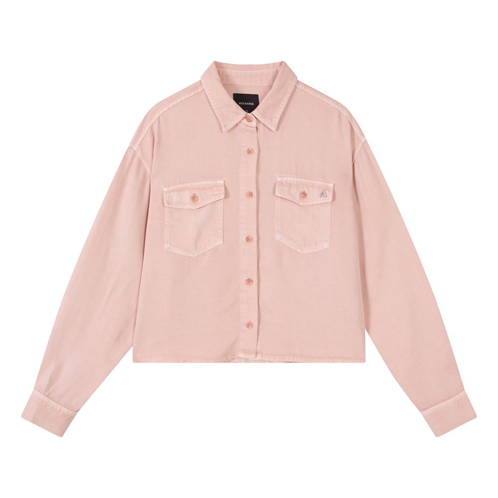 Burkeru Women S Crop Two-Pocket Shacket Light Pink Light Pink_S
