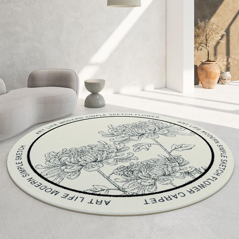 Soft Round Imitation Cashmere Carpets Modern Decoration Living Room Sofas Rugs Simple Home Bedroom Carpet Large Area Lounge Rug