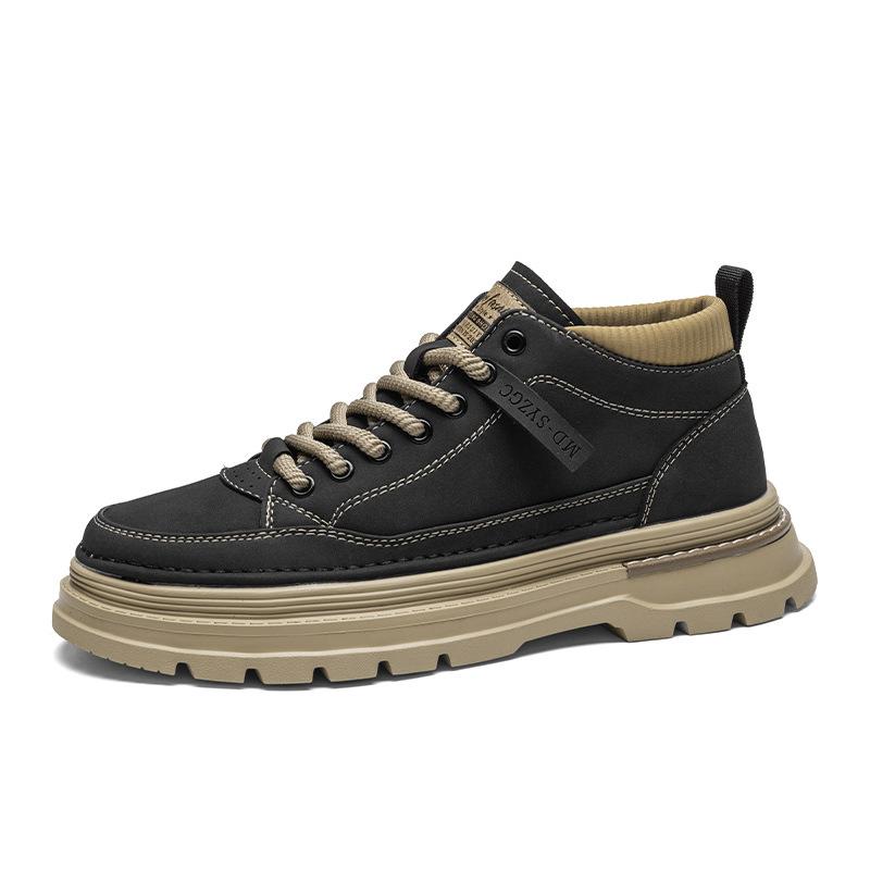 High-top new British-style retro mid-top thick-soled heightening board shoes, comfortable soft-soled casual trendy shoes