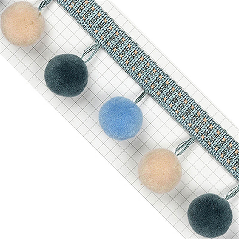 4 Meter Large Pom Pom Bobble Trim Fringe Curtain Sewing Tassel Balls Trimming Pompoms Upholstery Furniture Cushion Decor Crafts