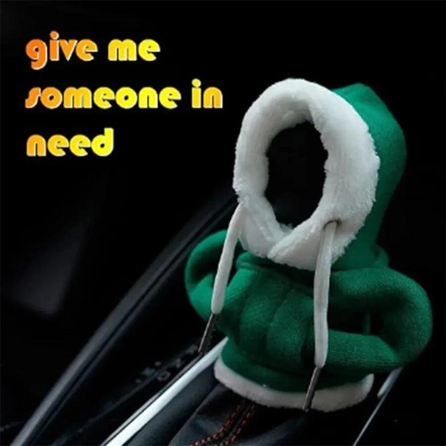 2023 New Car Fashion Hoodie Car Shift Knob Cover Manual Handle Gear Lever Decoration Hoodie Cover Auto Car Interior Accessories