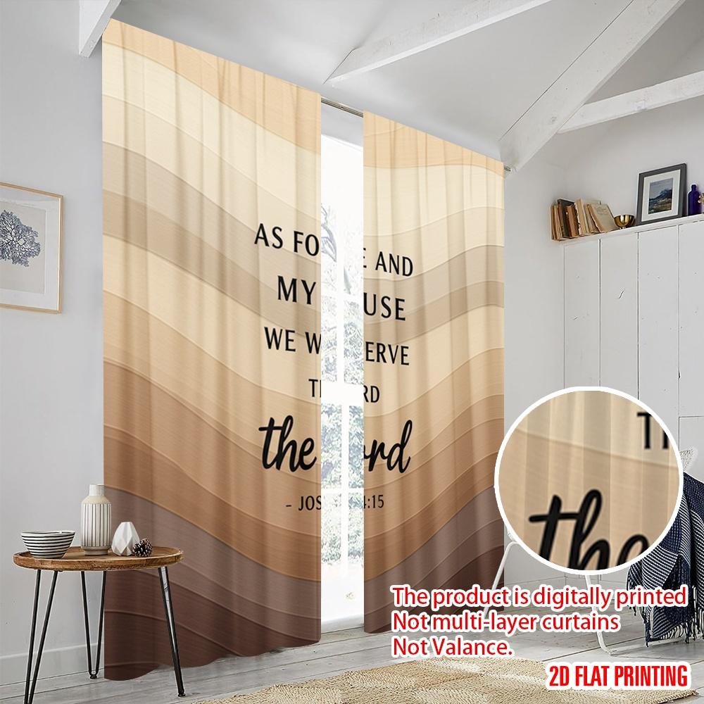 2pcs 2D flat printing Drapes Joshua House Serve Lord Polyester Without Electricity Festive Wall Decor Use for Multipurpose Event