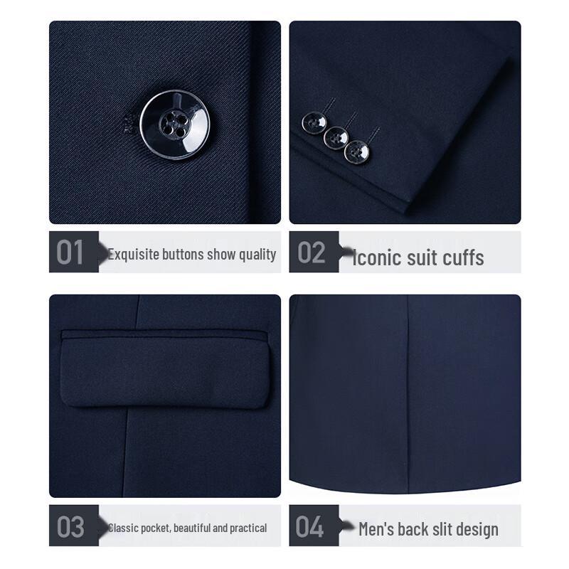 Kaseyew Classic Double-Button Wrinkle-Resistant Business Suit Set